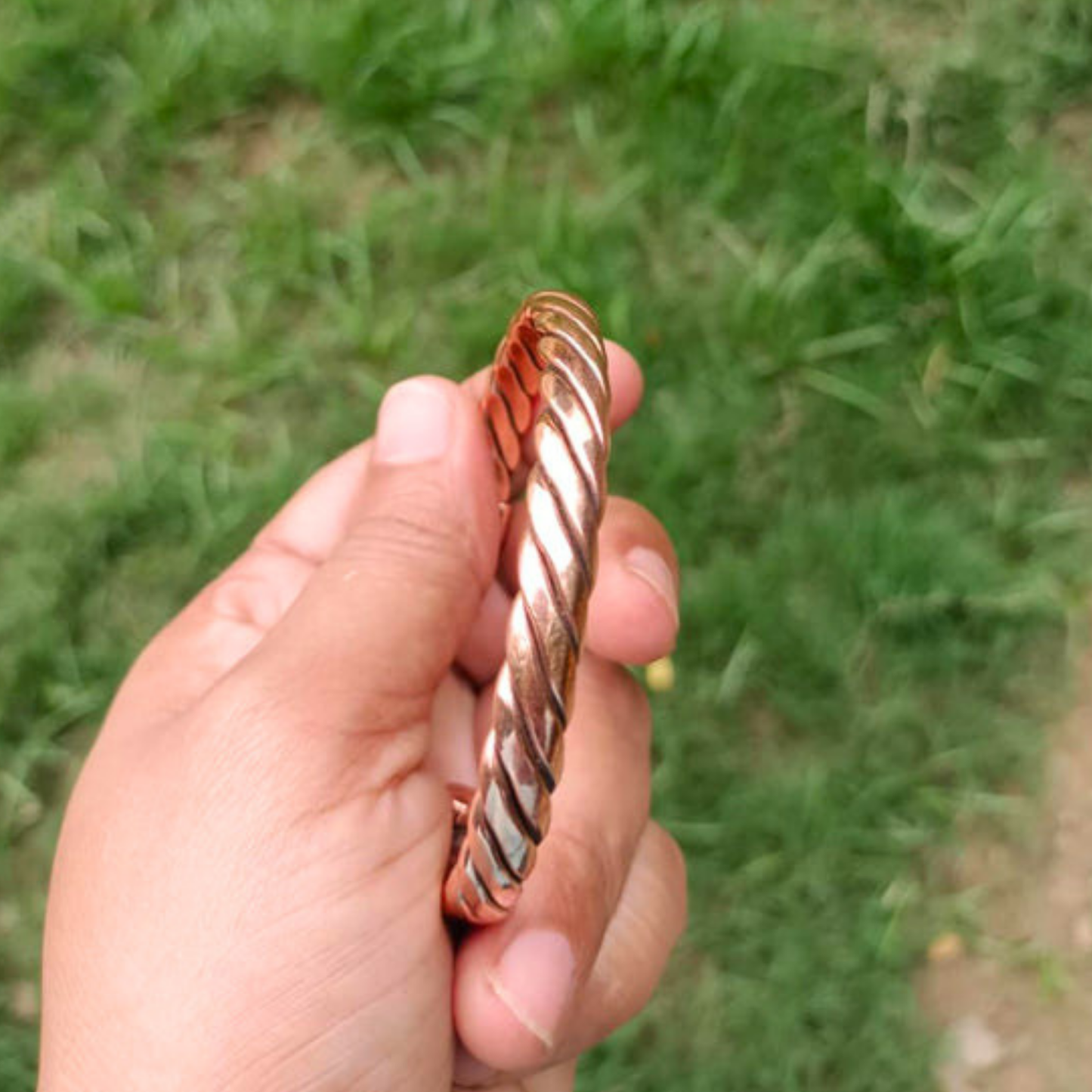 Twisted Rope Pure Copper Bracelet | 純銅麻花編織手環 (#YS038)