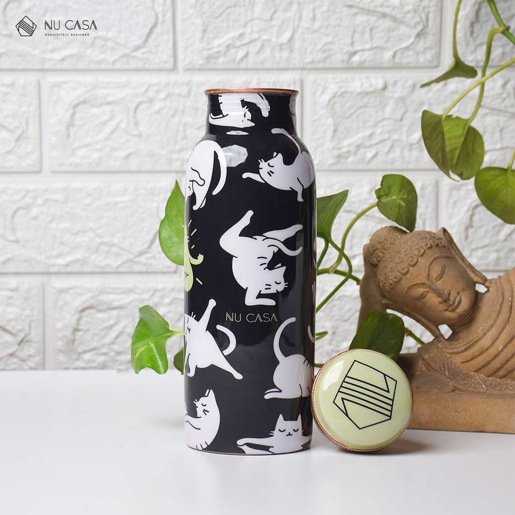 Ayurveda Copper Yoga-Cat Bottle (500ml) |阿育吠陀銅水樽 瑜伽貓款式