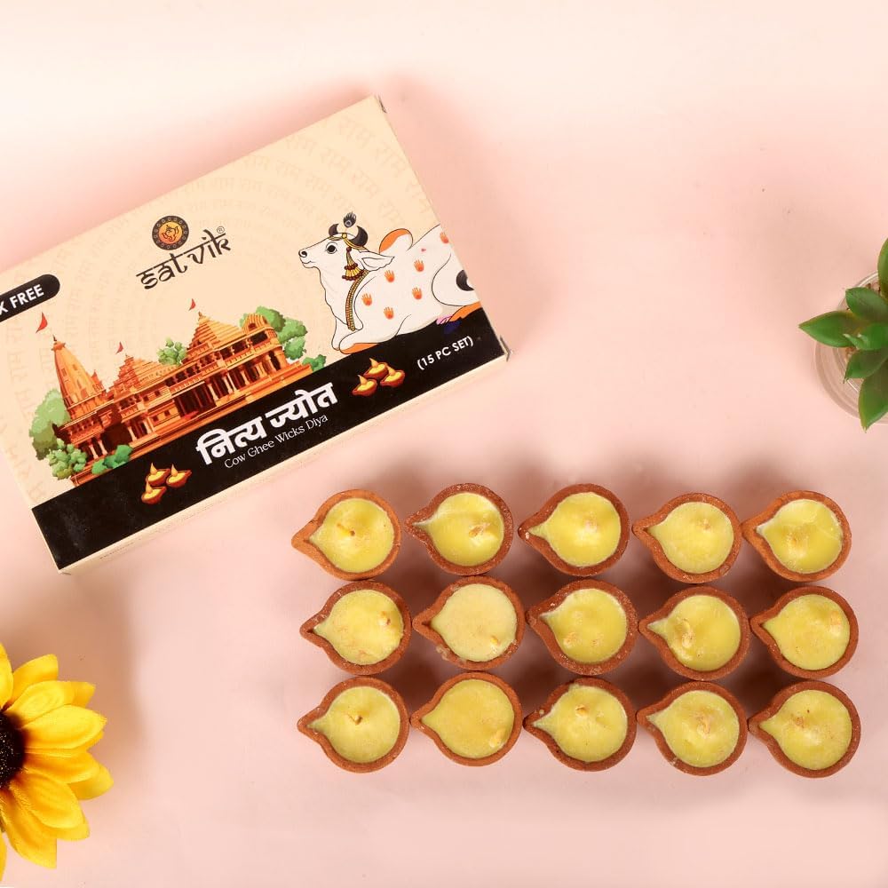 SATVIK 黃純酥油燈組合 (Pack of 4)|儀式感光點・淨化空間能量的神聖之光