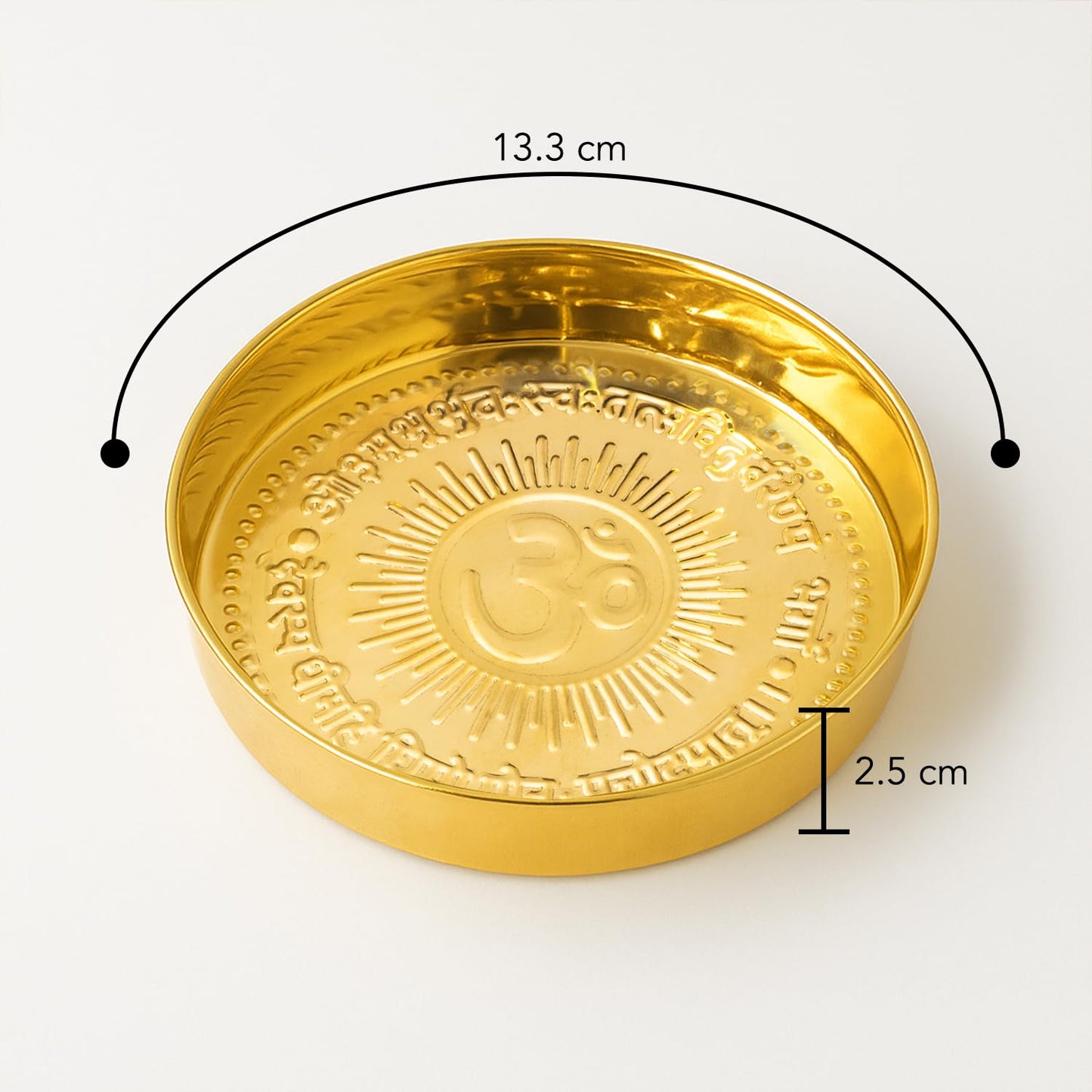 Om Brass Pooja Plate (Set of 2) | OM 宇宙音頻 多功能黃銅祭祀供盤