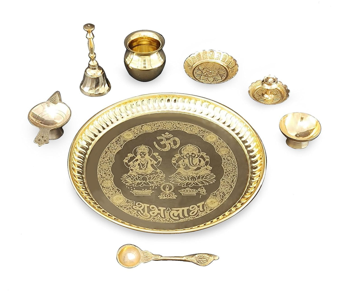 8" Brass Puja Set | 8英吋典藏黃銅儀式套組