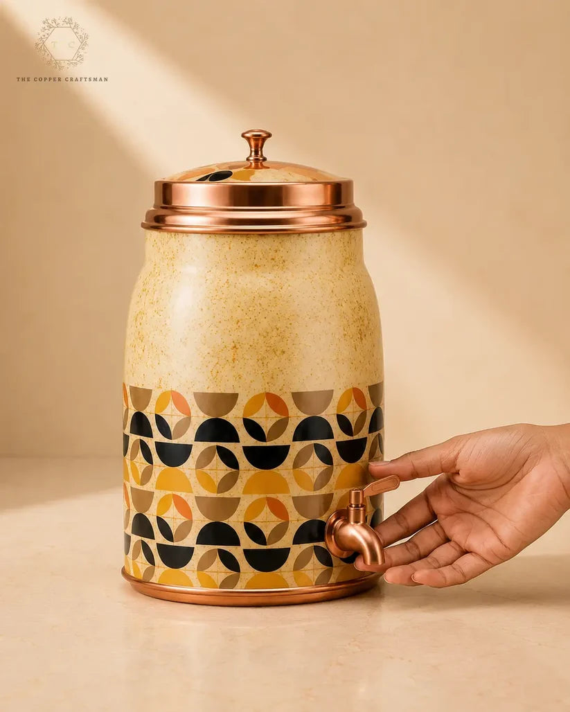 Olla de agua de cobre martillado (8L) | 純銅精品儲水桶8公升