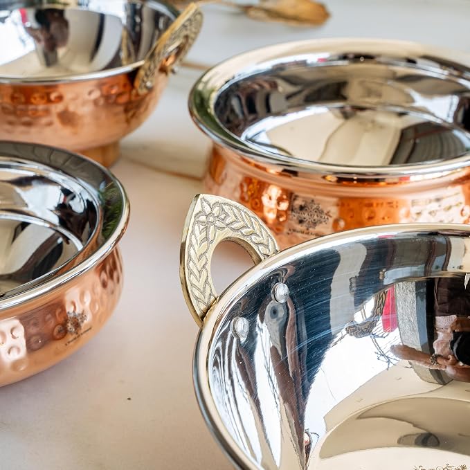 Ayurveda Antique Hammered Copper Jug Set with 2 Cups| 純銅精品儲水壺套裝及2水杯 (#CJ122)