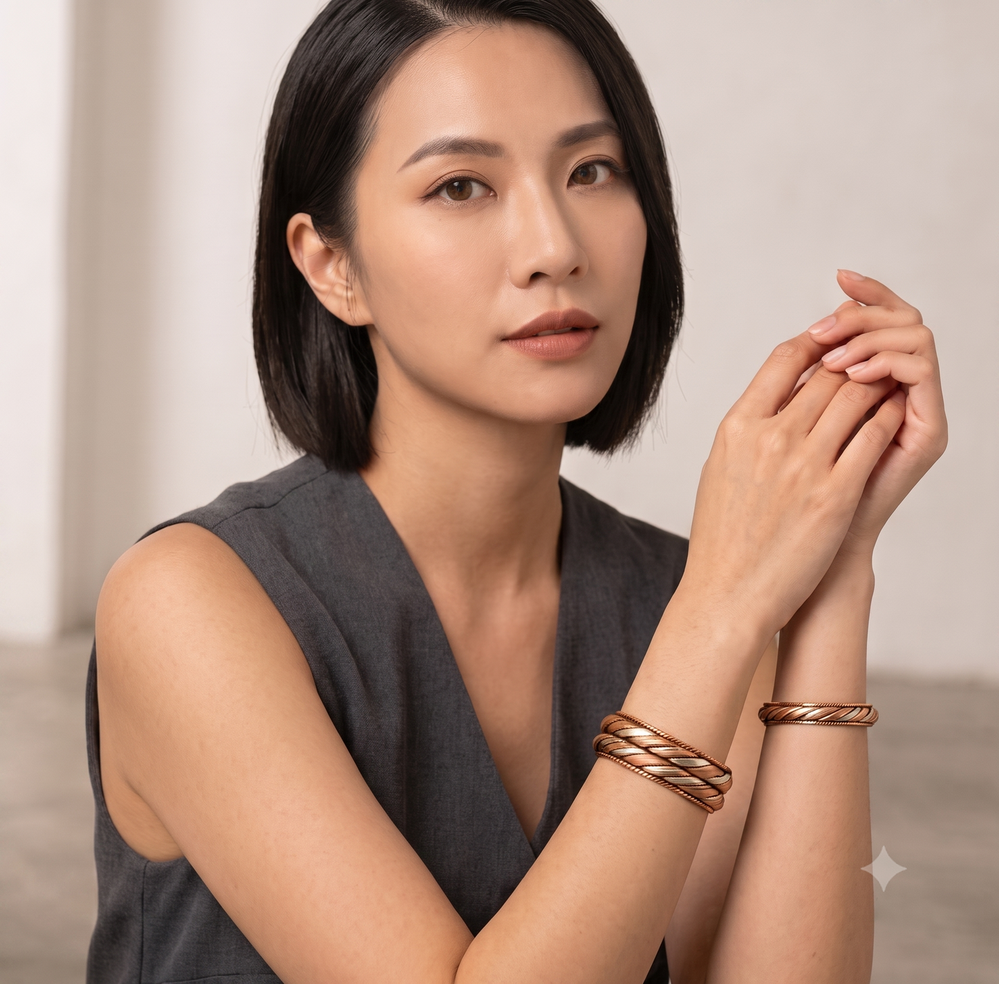 Copper & Bass Double Twist Bracelet |印度匠人手工雙扭手鐲 (#YS013)