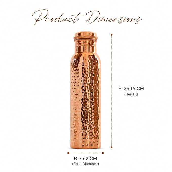 Ayurveda Hammered Copper Bottle (950ml)|阿育吠陀手工錘紋款銅水瓶 (#CB950)