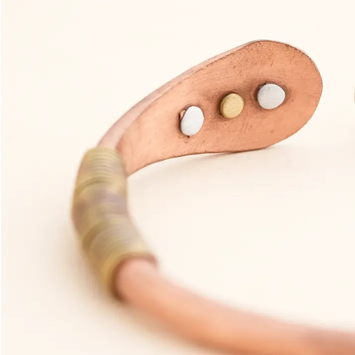 Antique Hammered Isha Copper Barcelet|仿古錘紋銅手環 (#YS036)