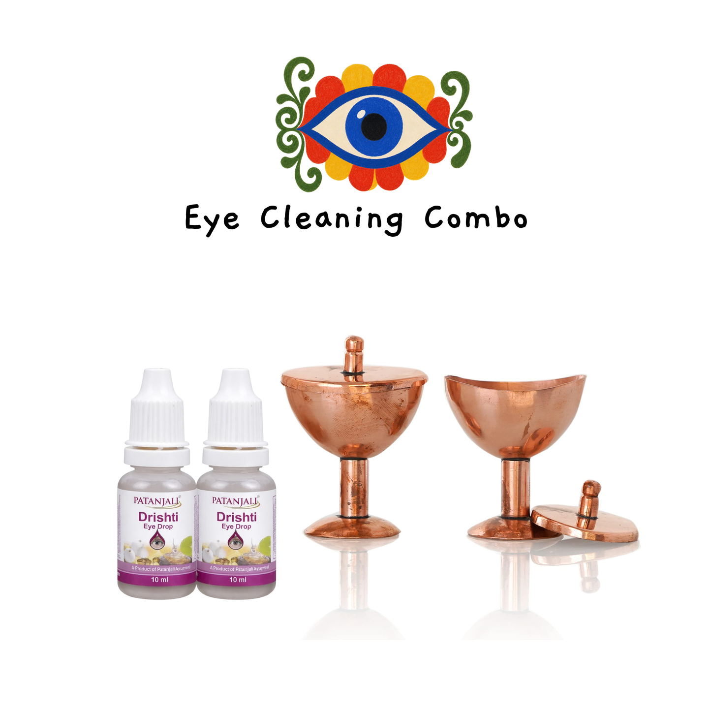 Eyes treatment Combo |2支帕坦伽利眼藥水 (10ml) +1套純銅洗眼杯