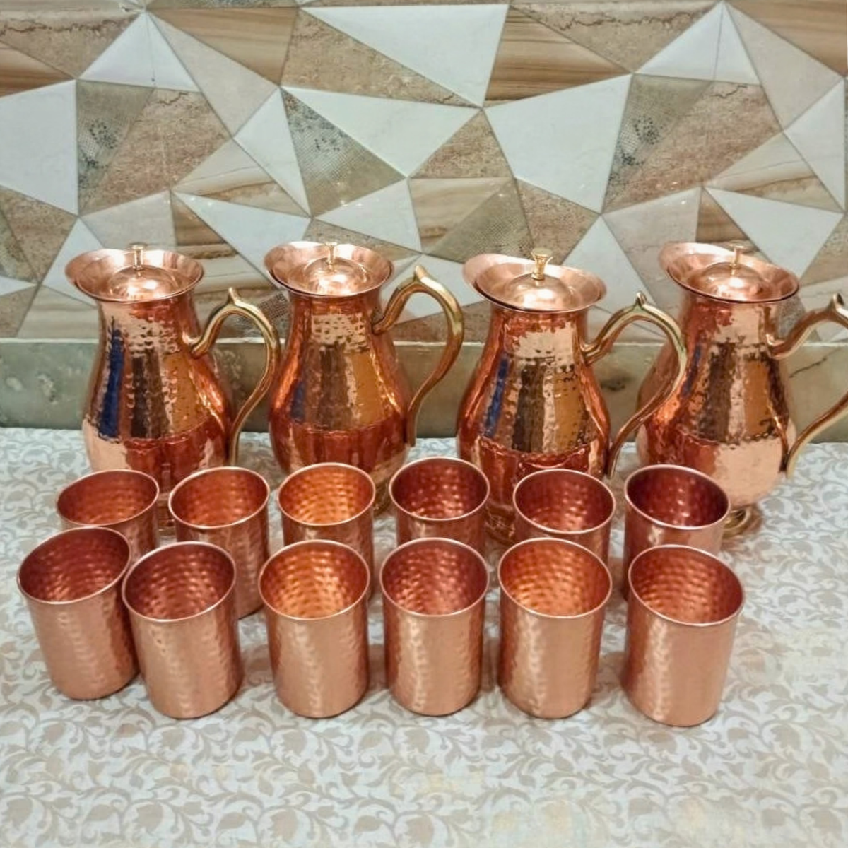 Ayurveda Antique Hammered Copper Jug｜ 純銅精品儲水壺  (#CJ012)