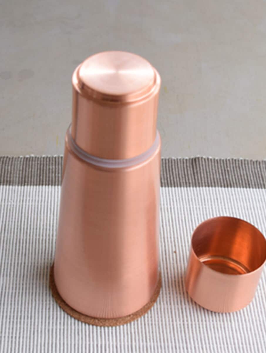 Copper Tumbler Travel Mugs (750ml & Cup) ｜ 銅水瓶旅行套裝｜阿育吠陀飲用銅水習慣