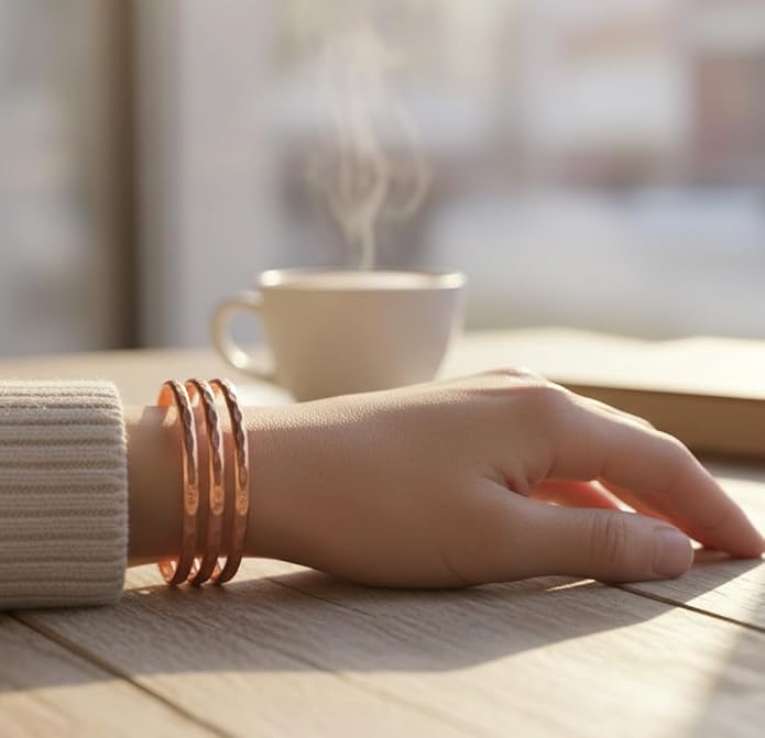 Copper Bangles|  幾何壓紋純銅手鐲 (#YS030)
