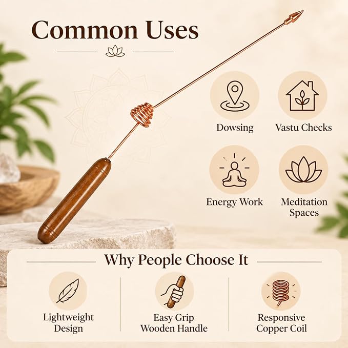 Rikei Chakras Energy Checking Rool with Wood Handle |  能量探測棒浮標 測量脈輪能量流動 （#T000）