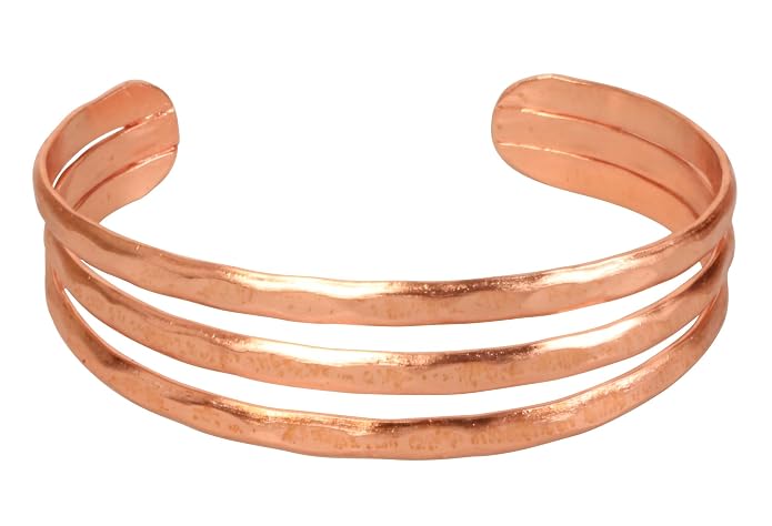 Copper Triple-Row Bracelet |  三層鏤空純設計純銅手鐲 (YS026)