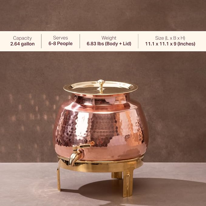 Tanque de diseño de cobre (10 L) ｜ 純銅精品儲水桶10公升