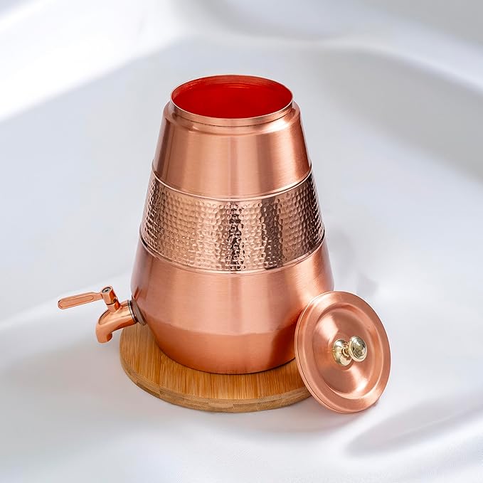 Olla de agua de cobre martillado (8L) ｜ 純銅精品儲水桶8公升
