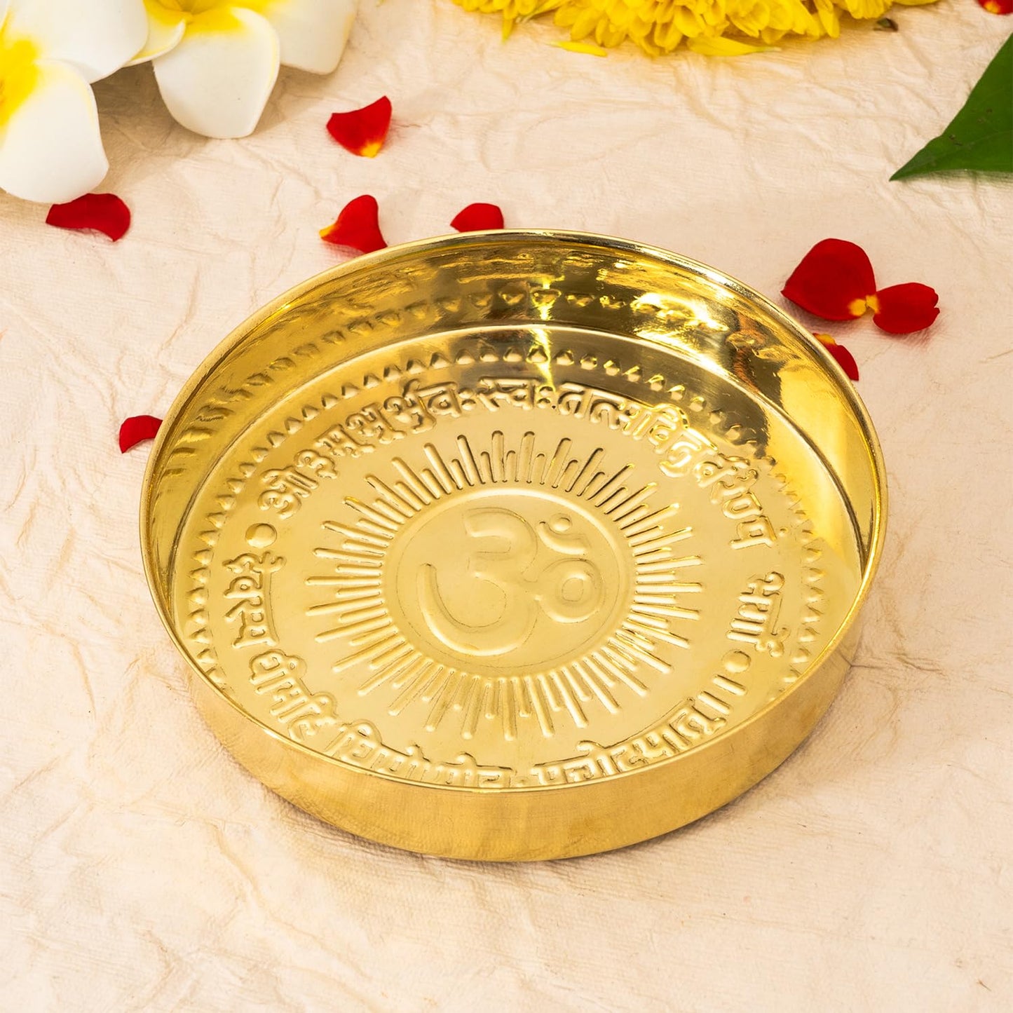 Om Brass Pooja Plate （Set of 2) | OM 宇宙音頻 多功能黃銅祭祀供盤