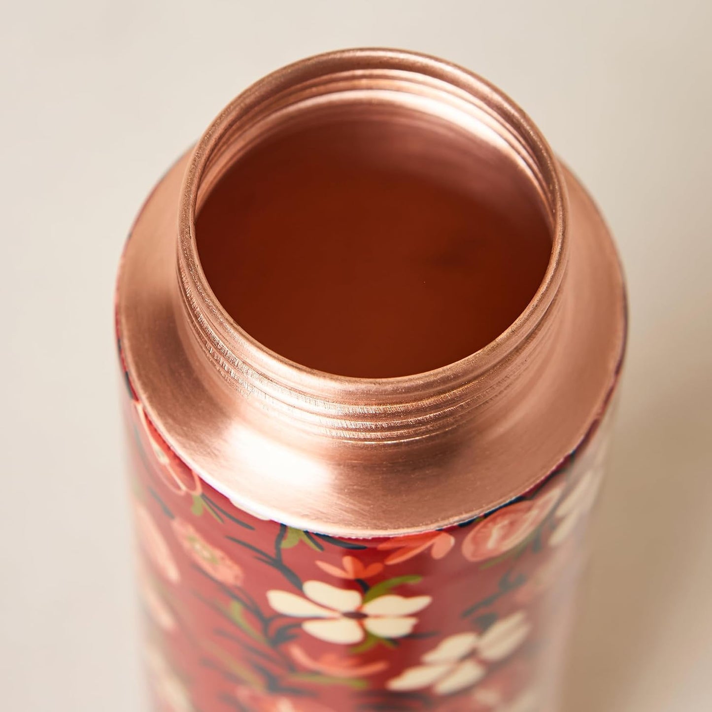 Copper Bottle Blue Printed Animal 500ml &amp; 2 Cups｜印度手工純銅雕刻水瓶套裝｜阿育吠陀復古銅水習慣