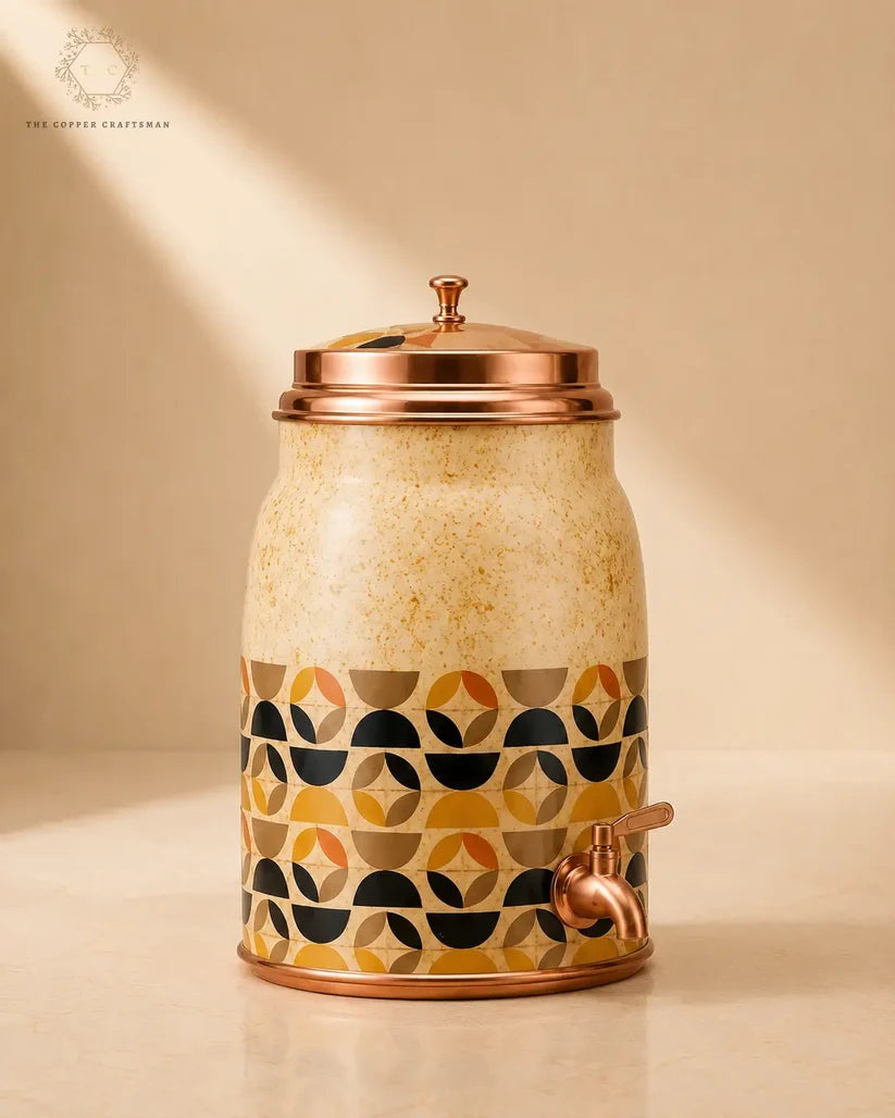 Olla de agua de cobre martillado (8L) ｜ 純銅精品儲水桶8公升