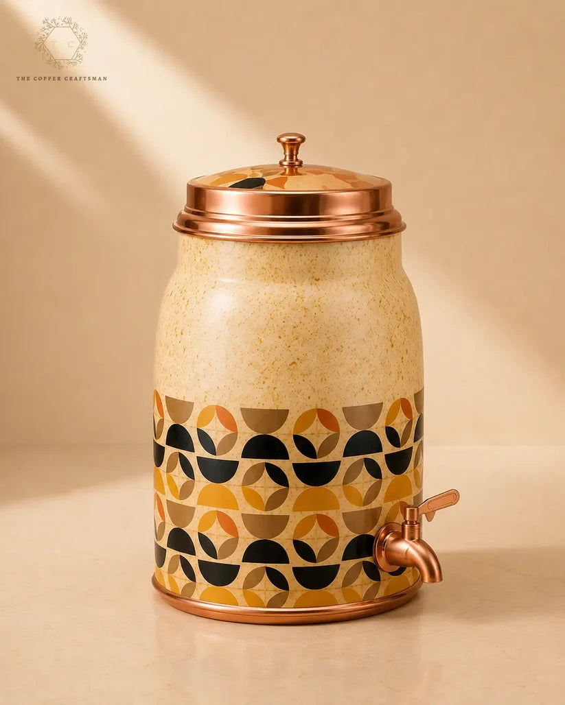 Olla de agua de cobre martillado (8L) ｜ 純銅精品儲水桶8公升