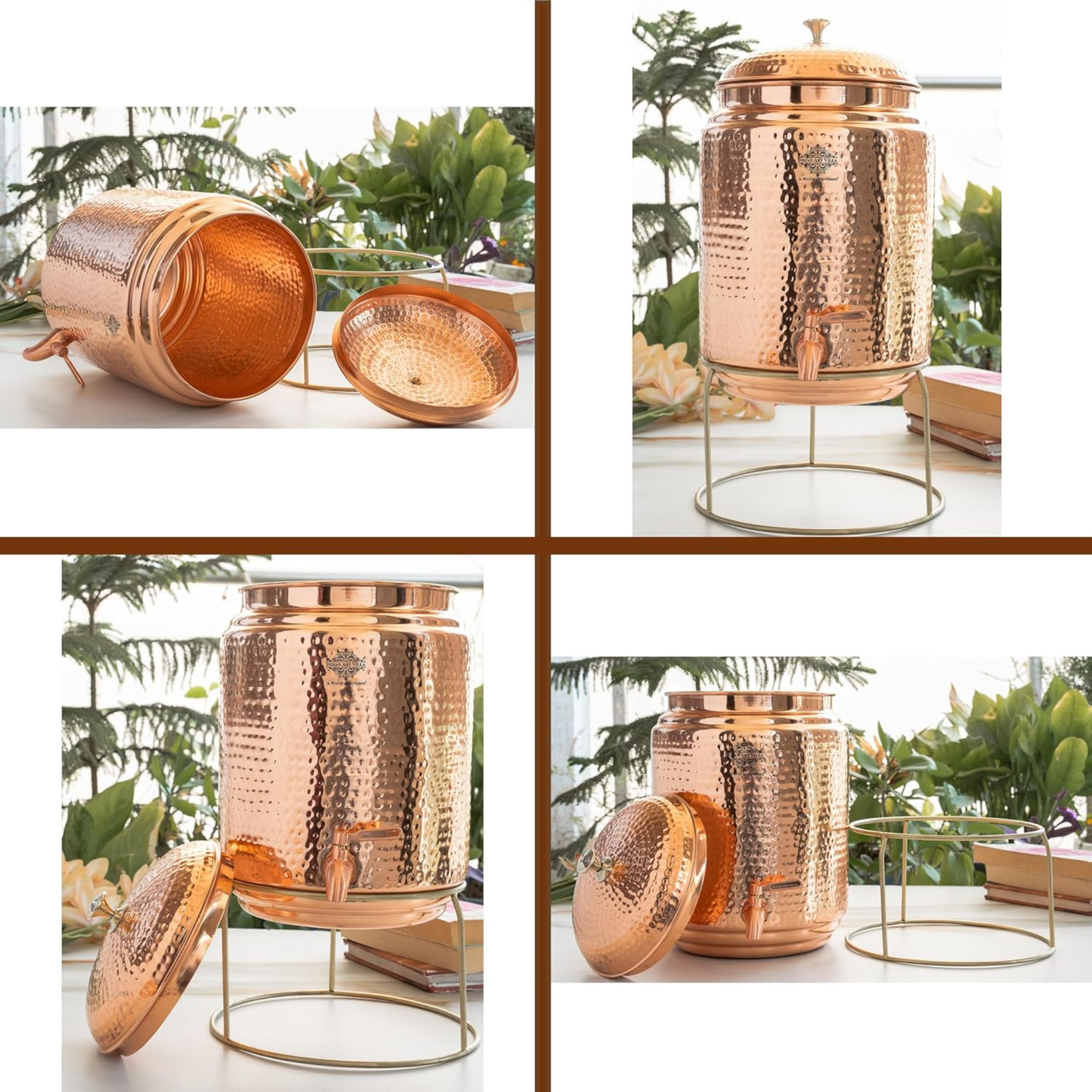 Olla de agua de cobre martillado (8L) ｜ 純銅精品儲水桶8公升