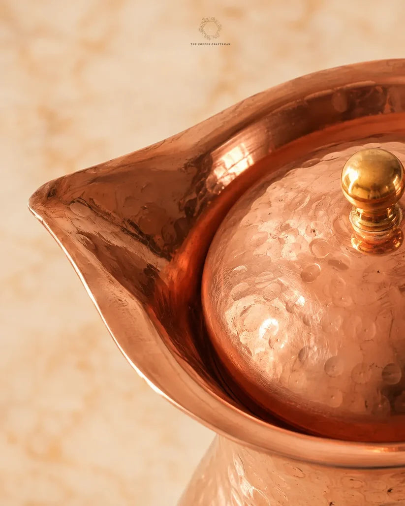 Olla de agua de cobre martillado (8L) ｜ 純銅精品儲水桶8公升