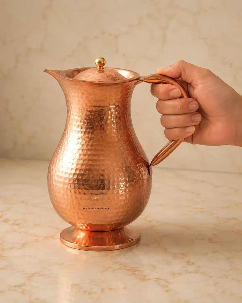 Olla de agua de cobre martillado (8L) ｜ 純銅精品儲水桶8公升