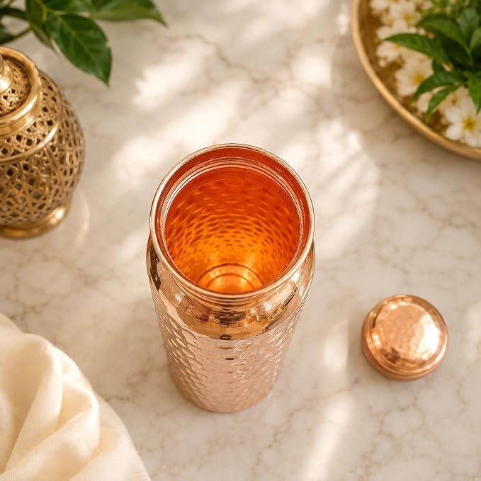 Ayurveda Hammered Copper Bottle (950ml)｜阿育吠陀手工錘紋款銅水瓶 (#CB950)