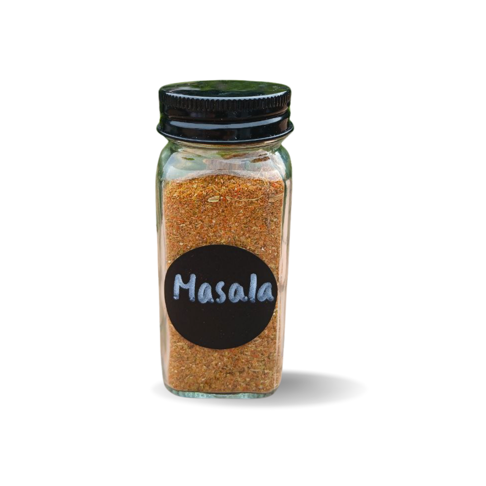 Glass jar of masala spice 