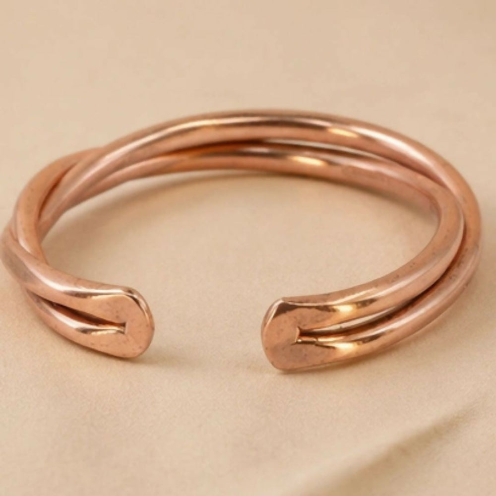 Minimalist Polished Elegant Double Twisted Copper Bracelet｜極簡純銅螺旋手鐲 (#YS046)
