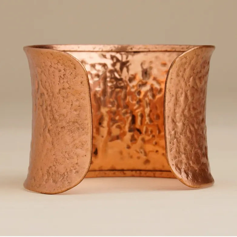 Hammered Style Copper Kada｜純銅手工鍛打錘紋寬手環 （#YS007）