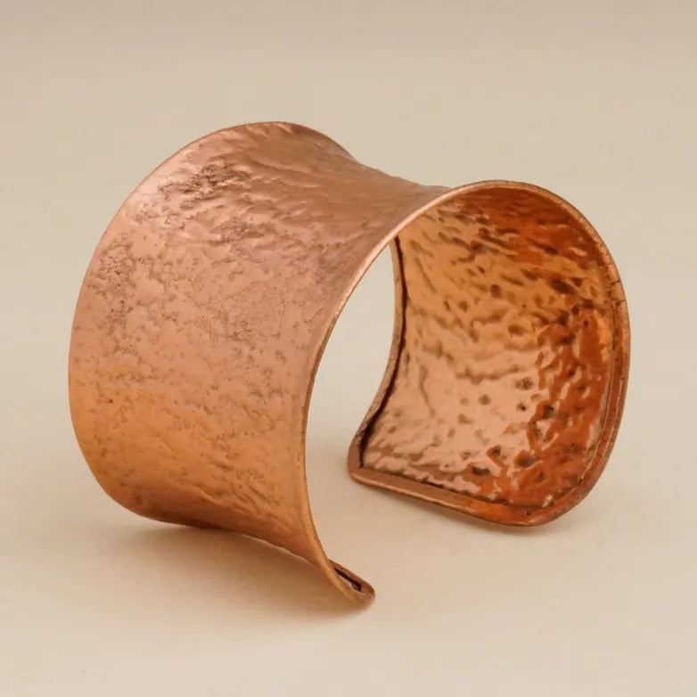 Hammered Style Copper Kada｜純銅手工鍛打錘紋寬手環 （#YS007）