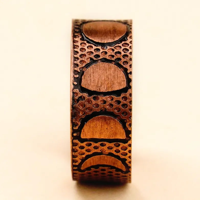Handcrafted Moon Phase Copper Ring ｜手作感月盈律動純銅戒指 (#YS019)