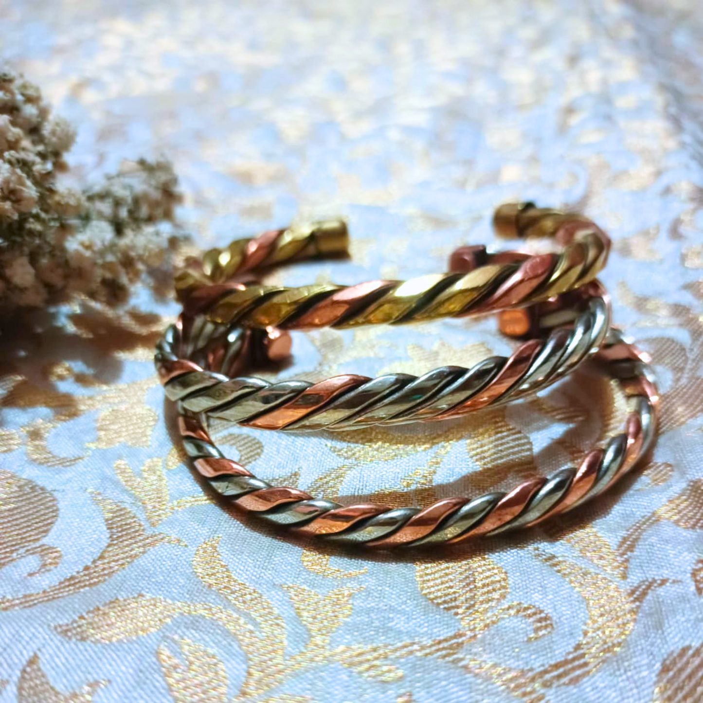 SALES - Two Tone Twisted Copper Bracelet  |  雙色麻花螺旋編織手鐲 (隨機款式) (#YS027)