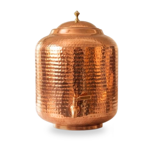 Olla de agua de cobre martillado (8L) ｜ 純銅精品儲水桶8公升