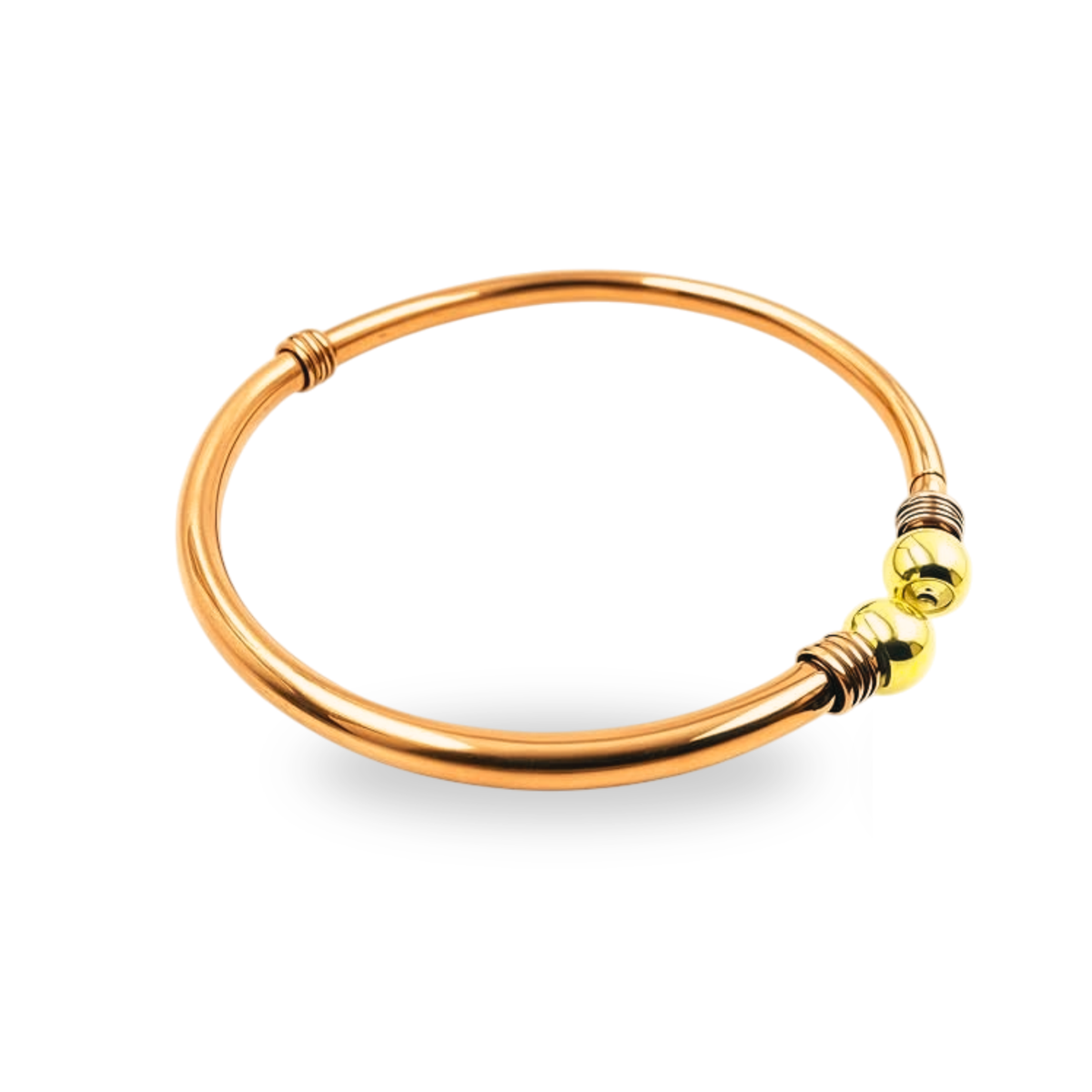 Adjustable Copper Anklet Leg Kada with Brass Bead｜極簡純銅金珠腳踝環 (#YS045B)