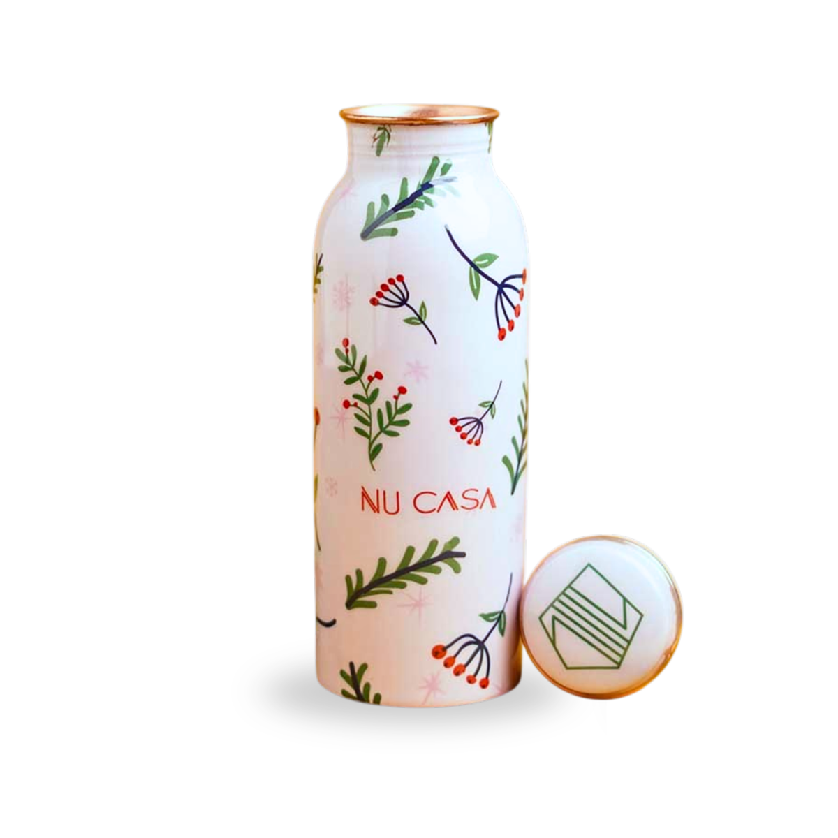 Ayurveda Copper Cherry Blossom Print Bottle (500ml) ｜阿育吠陀銅水樽