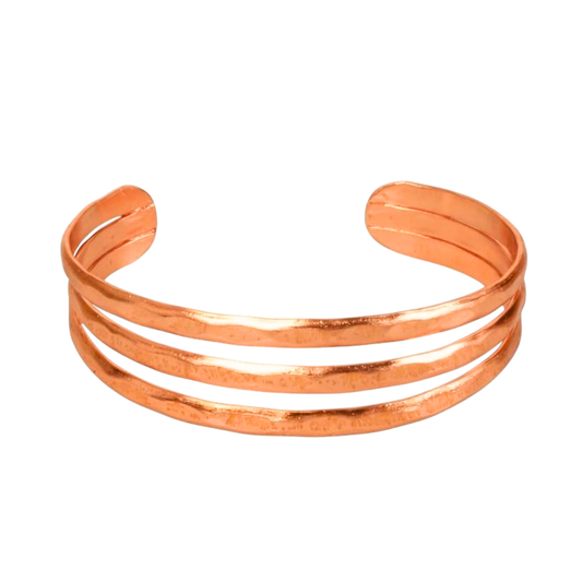 Copper Triple-Row Bracelet |  三層鏤空純設計純銅手鐲 (YS026)