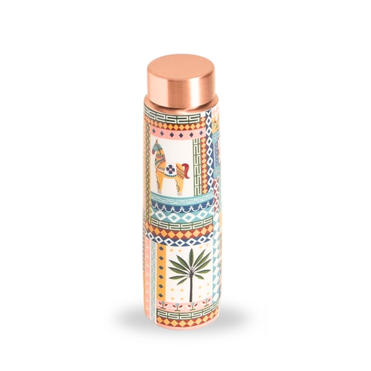 Copper Animal Printed Bottle  (950ml) ｜ 印度手工純銅水瓶 - 動物