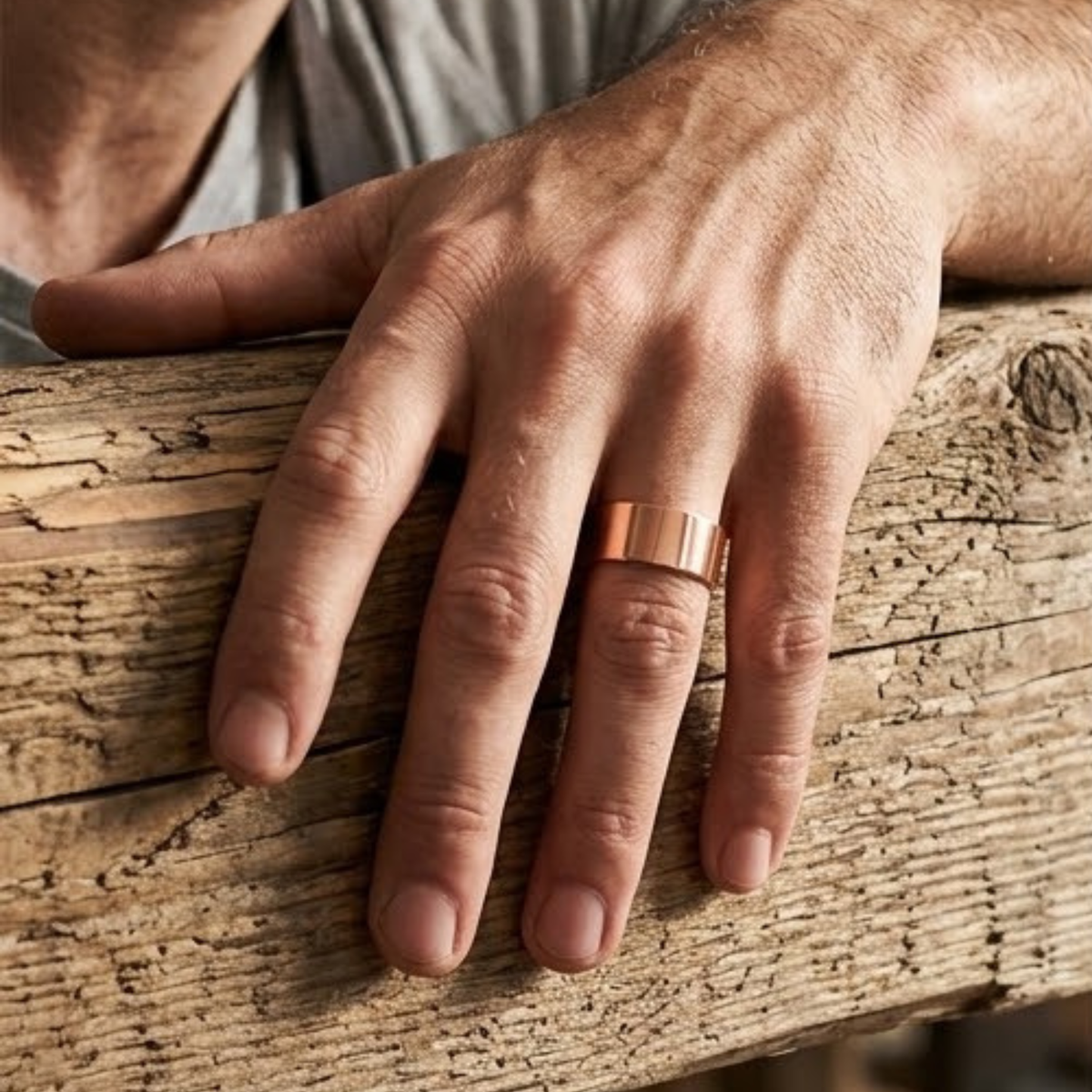 Unisex Pure Copper Polished Fingers Ring ｜極簡美學純銅手工戒指 (#YS039)