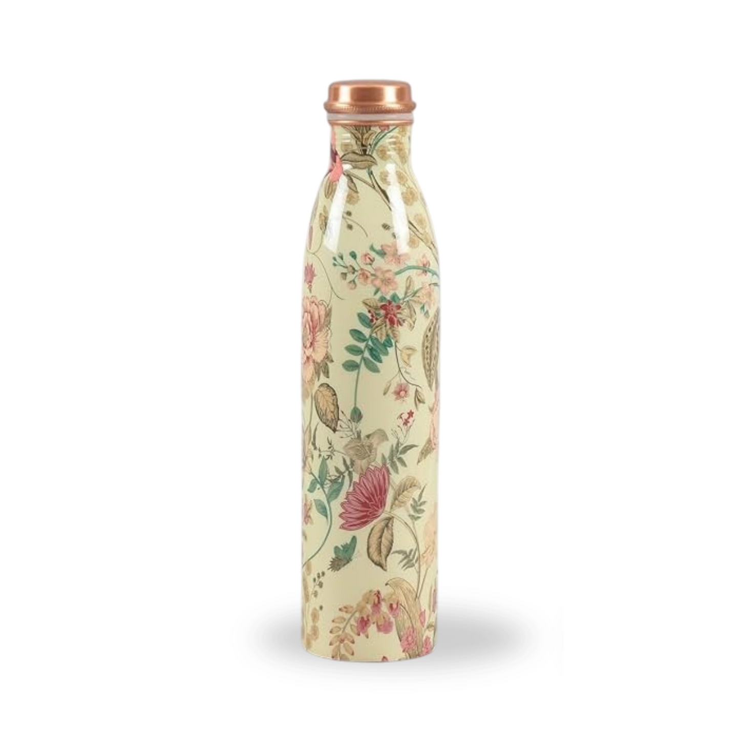 Botella de Cobre Azul Estampado Animal 500ml y 2 Tazas ｜ 印度手工純銅雕刻水瓶套裝｜阿育吠陀飲用銅水習慣