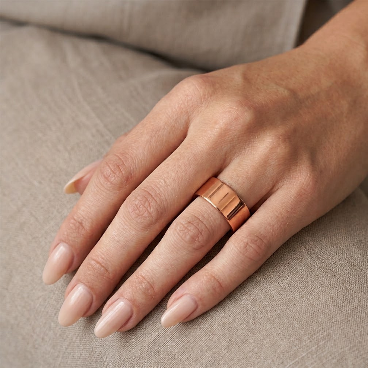 Unisex Pure Copper Polished Fingers Ring ｜極簡美學純銅手工戒指 (#YS039)
