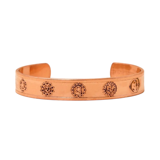 Handcraft Chakra Symbols & Energies Copper  Bracelet ｜銅質手工脈輪符號與能量手鐲 (#YS006)