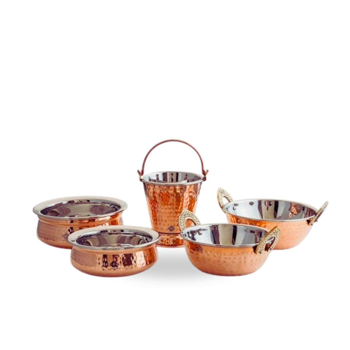 Ayurveda Antique Hammered Copper Jug Set with 2 Cups｜ 純銅精品儲水壺套裝及2水杯  (#CJ122)
